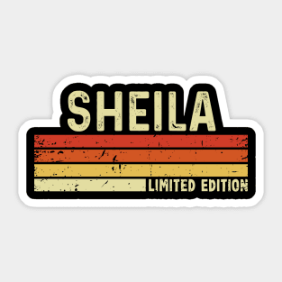 Sheila Name Vintage Retro Limited Edition Gift Sticker